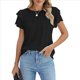 thumbnail image 1 of Blusas Elegantes e Informales para Mujer, Blusas de Trabajo, Camisas de Verano, Trajes de Corta con Cuello Redondo, 2025, Negro, Talla M, 1 of 8