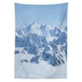 thumbnail image 3 of Ambesonne Winter Tablecloth Rectangular Table Cover, Alps White Wilderness, 60"x90", White Blue, 3 of 4