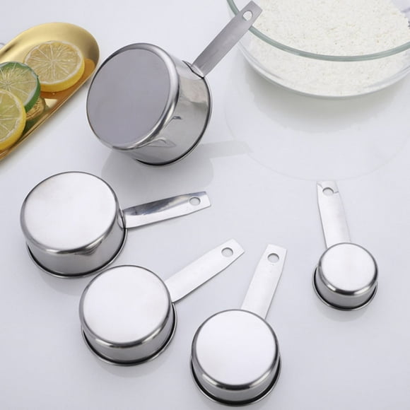 MOQIN Measuring Cups and Spoons Set of 5 Piece, Stainless Steel Measuring Cups Stackable, Nesting Metal Measuring Cups for Dry & Liquid Ingredients, Cooking & Baking