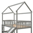 thumbnail image 2 of DreamBuck Wood Twin House Loft Bed with Slide, Pitched Roof and Guardrails, Twin Loft Bed for Adults, Teens, Twin Slide Bed for Boys and Girls, Gray, 2 of 7