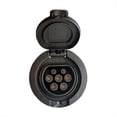 thumbnail image 3 of EV Charging Socket Outlet Type 2 Socket Connector 4 Point Fixed European Standard IEC 62196-2 32A 3 Phase AC,1 x Type 2 Female Socket Connector,Black, 3 of 5