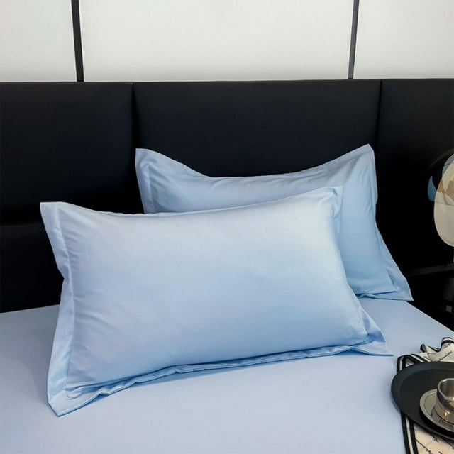 Birdeem Soft Washed Cotton Pillowcases, Solid Color 2 Pack Set, Queen Size Standard Fit, Breathable and Easy Care, Modern Bedroom Upgrade for Enhanced Comfort