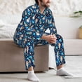 thumbnail image 5 of Salouo Ice blue old man cute winter Print Button-Front Long Sleeve Pajama Set for Men, Soft 2Pjs Men's Long Sleeve Sleepwear -Large, 5 of 7