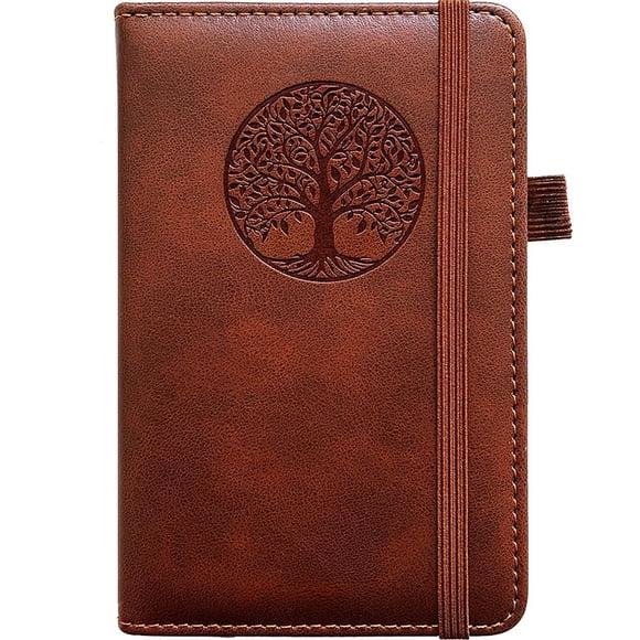 Cuaderno BIYUNRO de cuero mini 9 x 15 cm marrón