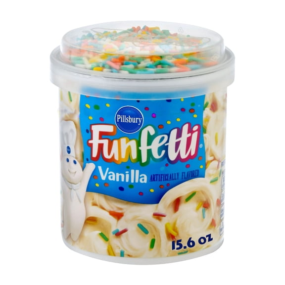 Pack Of 3 Pillsbury Funfetti Vanilla Frosting, 15.6 oz (Package May Vary)