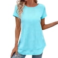 thumbnail image 2 of Womens Blouses and Tops Dressy Kelon Womens Summer Tops Short Sleeve Shirts Cowl Neck Business Casual Blouses 2026 Summer Tops Business Causal Dressy Work Top, S, 2 of 4