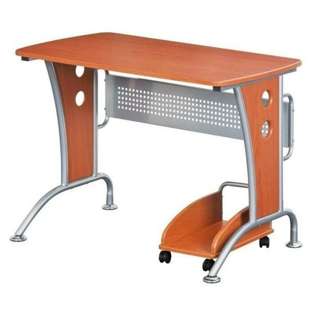Scranton & Co Wood Top Computer Desk in Dark Honey
