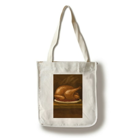 Cooked Turkey - Thanksgiving Oil Painting - Lantern Press Artwork (100% Cotton Tote Bag - (Best Way To Cook A Turkey In A Bag)