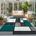 thumbnail image 2 of Large Area Rugs 6'x9', Abstract Green Grey Carpet Runner Indoor Outdoor Rugs Home Decor Aesthetic, Modern Geometric Color Blocks Non Slip Mats Washable Accent Rug for Living Room Bedroom, 2 of 8