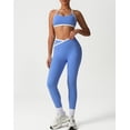 thumbnail image 4 of PISONIC Women's Workout Sets 2 Piece - Seamless Cross Yoga Leggings and Sports Bra Gym Outfits Activewear Matching Set, 4 of 7