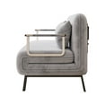thumbnail image 5 of Whalemon Velvet Gray Convertible Chair Bed with Adjustable Backrest and Pillow, 5 of 5