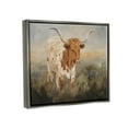 thumbnail image 3 of Stupell Industries Longhorn Cattle Grazing Animals & Insects Painting Gray Floater Framed Art Print Wall Art, 3 of 9