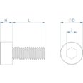 thumbnail image 5 of Tornillos de cabeza hueca M8-1,25 x 16 mm Acero inoxidable 304 Cantidad 10, 5 of 5