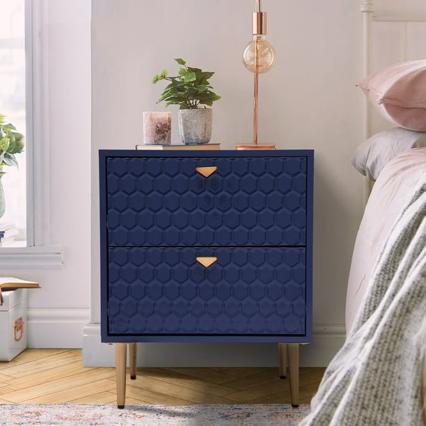 Boyel Living Modern Nightstands with 2 Drawers, Blue Purchase