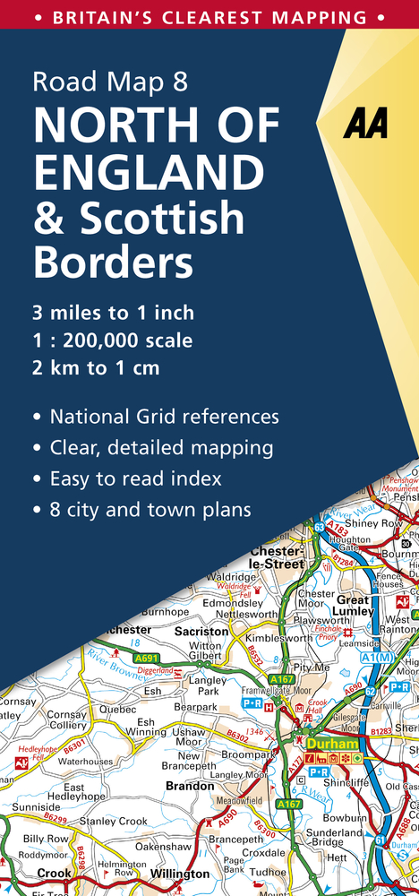 AA Road Map Britain: North of England & Scottish Borders Road Map 