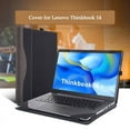 thumbnail image 2 of Laptop Case for Lenovo Thinkbook 14+ 2022 Cover 14'' Notebook Shell 14s PU Leather G2 14-IIL IML IWL ARE Protective Bag Skin (Dark Grey,Thinkbook 14 IML IIL), 2 of 6