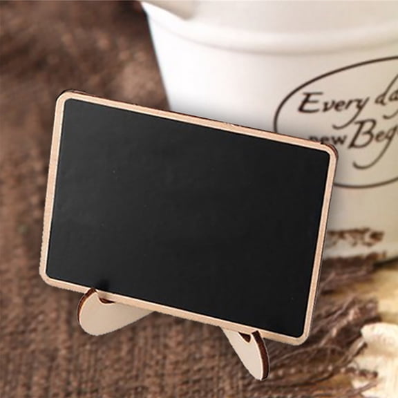 Small Wooden Message Blackboard, Desktop Sign Board with Stand for Home Bar Restaurant Party Décor, 1PC