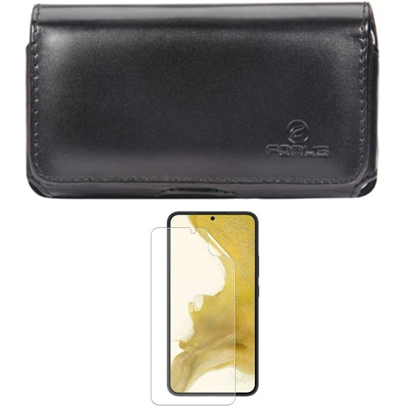 Case Belt Clip w Matte Screen Protector for Samsung Galaxy S21 - Leather Swivel Holster, TPU Film Anti-Glare Anti-Fingerprint