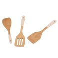 thumbnail image 2 of Juego de espátula de madera de 3 uds., juego de utensilios de cocina ligeros resistentes al calor para el hogar, cocina blanca, 2 of 8