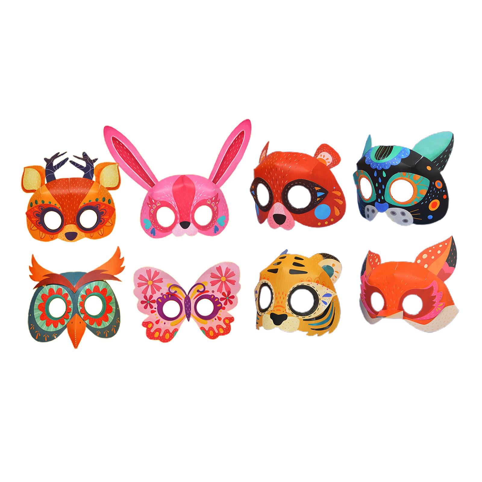 DIY Magic Rainbow Mask for Kids Jungle Animal Party Favors WATINC 32Pcs Animal Scratch Paper Masks Craft Pack for Boys Girls 16 Styles with Elastic Bands and Wood Stylus Birthday Gifts 