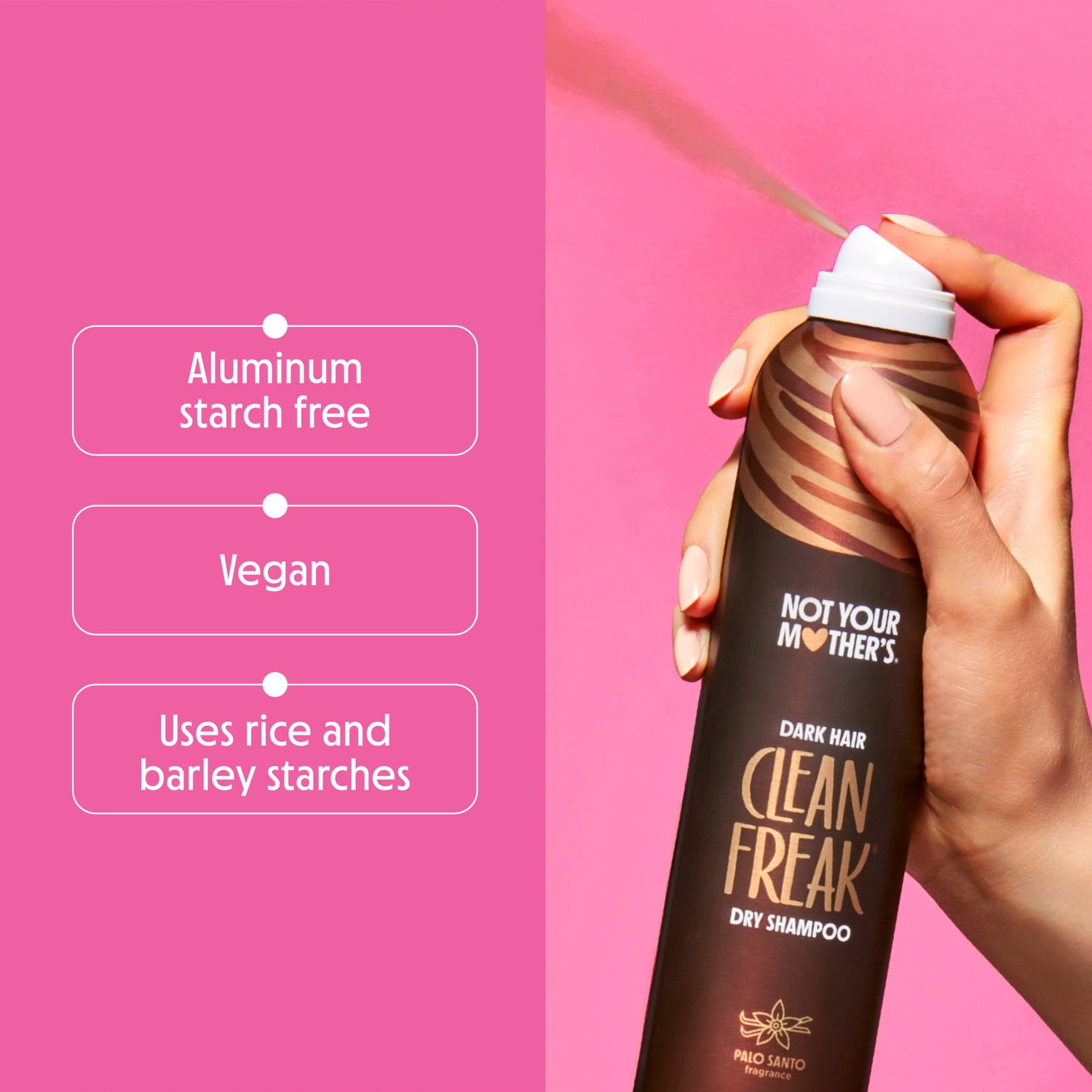 (3 pack) Not Your Mother's Clean Freak Dry Shampoo for Dark Hair Shades, 7 oz