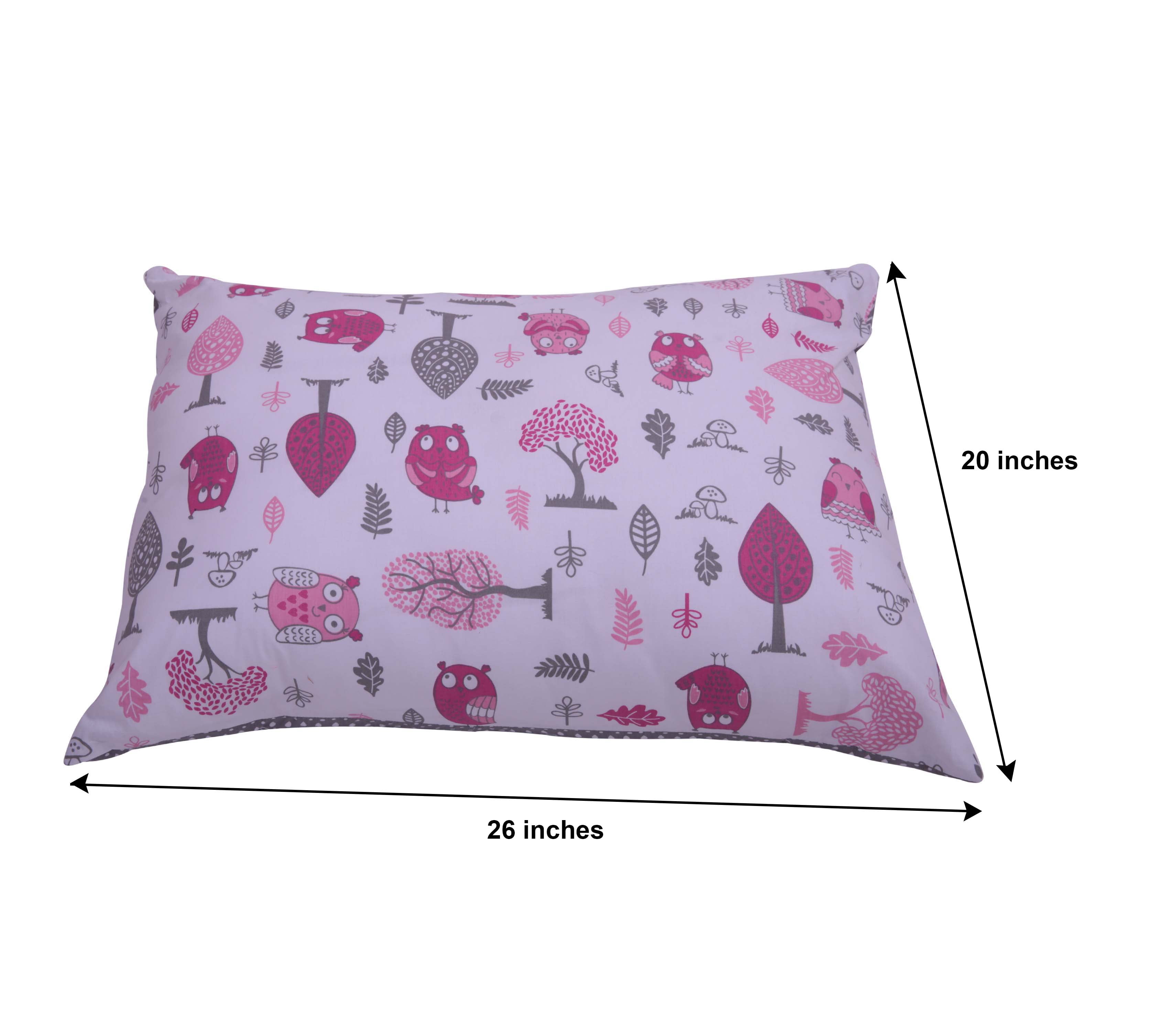 Bacati - Owls Pink/Grey Girls Cotton Toddler Sheet Set