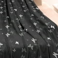 thumbnail image 3 of Black Gray Butterfly Pattern Blanket,Comfortable Soft Lamb Wool Throw Blanket,All Season,Warm Lightweight Blankets for Sofa Bed Couch Living Room Chair,40"x50", 3 of 4