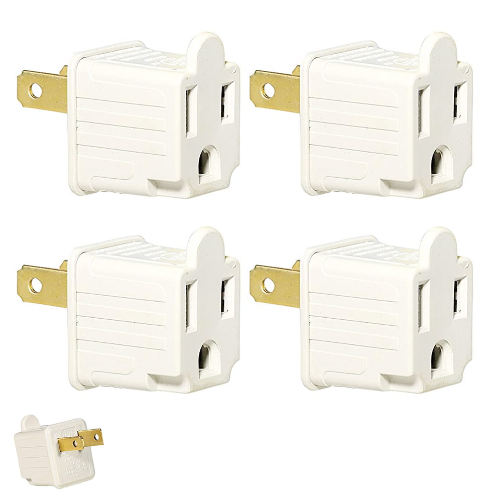 4 PACK !— REGENT — 3 TO 2 PRONG GROUNDING OUTLET ADAPTER —CHEATER PLUG 4 $ 8 
