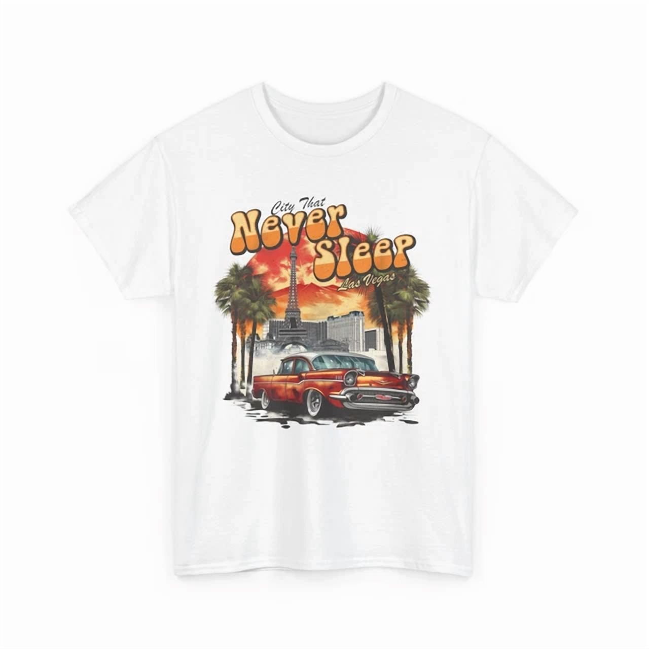 City Skyline T-Shirt, Urban Streetwear Tee, City That Never Sleeps Las Vegas Birthday Gifts; For Men & Women