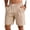 Shorts-Khaki, variant on LEKWK Casual Shorts for Men Linen with Pockets Soft Elastic Waist Beach Shorts Drawstring Lounge Relaxed Straight Leg Walking Shorts Holiday Vacation Daily Wear Dark Gray L