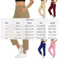 thumbnail image 3 of Womens Yoga Pants Stretchy Ankle Cropped Pant High Waist Work Business Casual Trouser with Pockets (L, Pink), 3 of 9