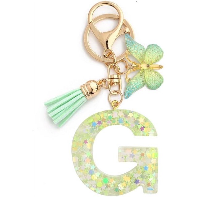 Letter Keychain,26 Letters A-Z Decorative Letter Keychain,Name Keychain for Women Girls Men Teenager Gift