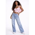 thumbnail image 2 of Forever 21 Straight-Leg Jeans With Bufferfly Accents, Color-Light Denim, Size-27, 2 of 6
