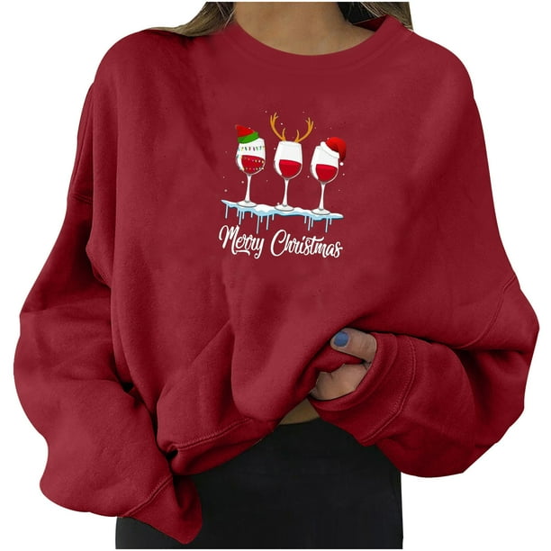 Sudaderas Recortadas de Navidad Para Mujer Moda Casual Manga Larga Impreso Ladies Tops Odeerbi ODB209135