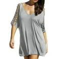 thumbnail image 1 of Plus Size Womens Short Sleeve Bikini Swimwear Cover Up Beach Dress, 1 of 2
