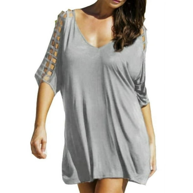 Maillot de Bain à Manches Courtes pour Femme de Grande Taille