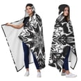 thumbnail image 2 of Wearable Blanket,Black White Tie Dye Mandala Pattern Hooded Wearable Flannel Blanket for Adults & Teens,Winter Poncho Shawl Wrap Cape Cozy Anti-Pill,60"x80", 2 of 5