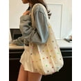 thumbnail image 4 of Woven Tote Bag for Wineb Crochet Hobo Bags Beaded Shoulder Bag Trendy Knit Hollow Summer Beach Handbag Purse, 4 of 7