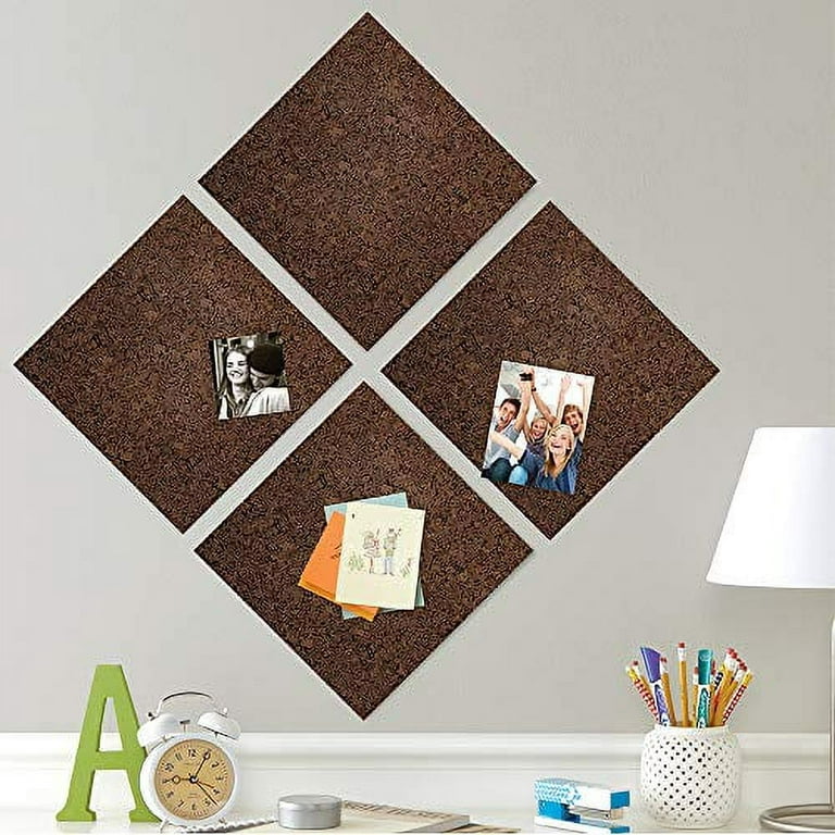  Yettsoy Cork Board Tiles 12 X 12 - 1/2 Thick Square Cork  Board Bulletin Board For Wall, 12 Pack Self Adhesive Notice Pin Board  Picture Board