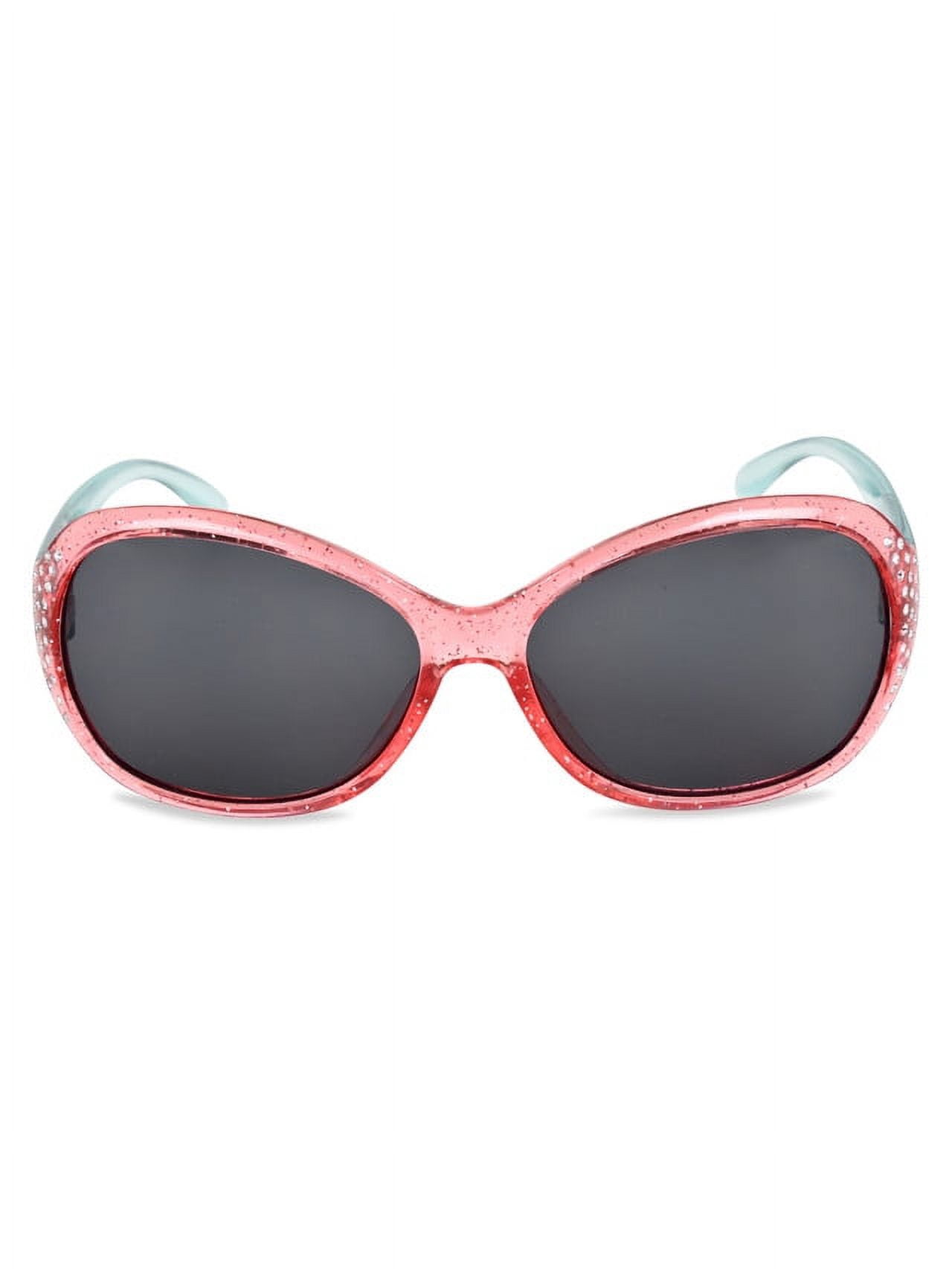 Disney Princess Character Pink Sunglasses for Girls with Matching Purse Case