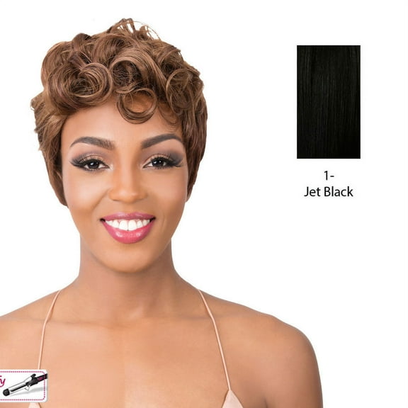 Synthetic Hair Iron Friendly Wig Modern,Black