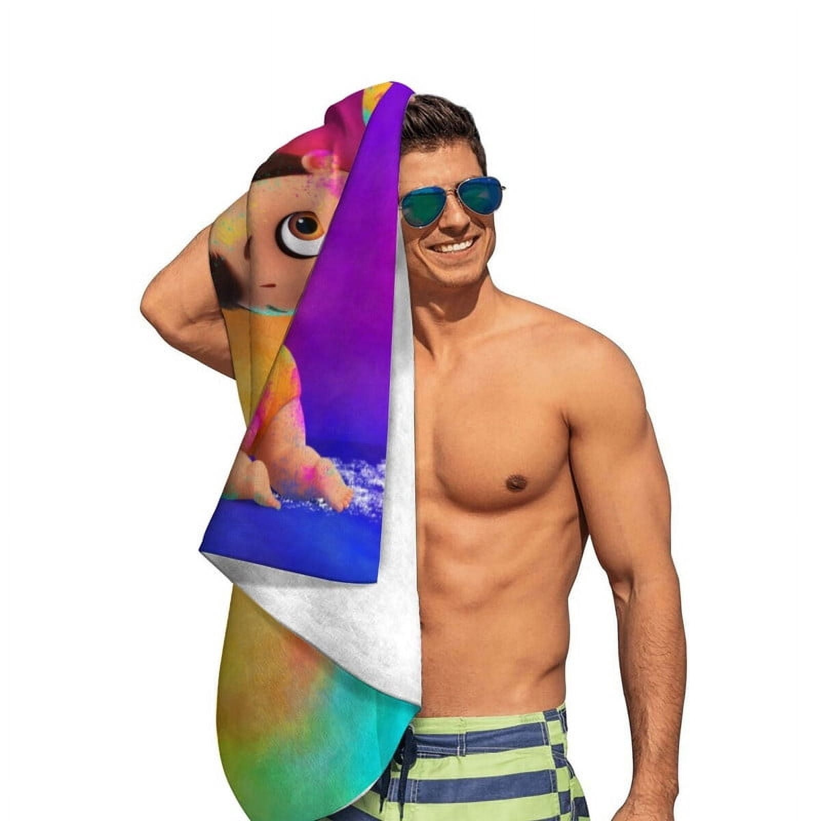 Mighty Little Bheem Festival of Colors Cartoon Gifts Beach Towel for Women Kids Birthday Bath Outdoor Quick Dry Lightweight 30.7×51in