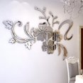 thumbnail image 2 of NookHive 3D Mirror Floral Art Removable Wall Sticker, Acrylic Mural Decal for Home Room Decor, Modern Reflective Design,Silver, 2 of 3