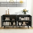 thumbnail image 4 of WIRRYTOR Sideboard Cabinet Arched Door with Storage and Adjustable Shelves, 4 Doors, Black, 4 of 6