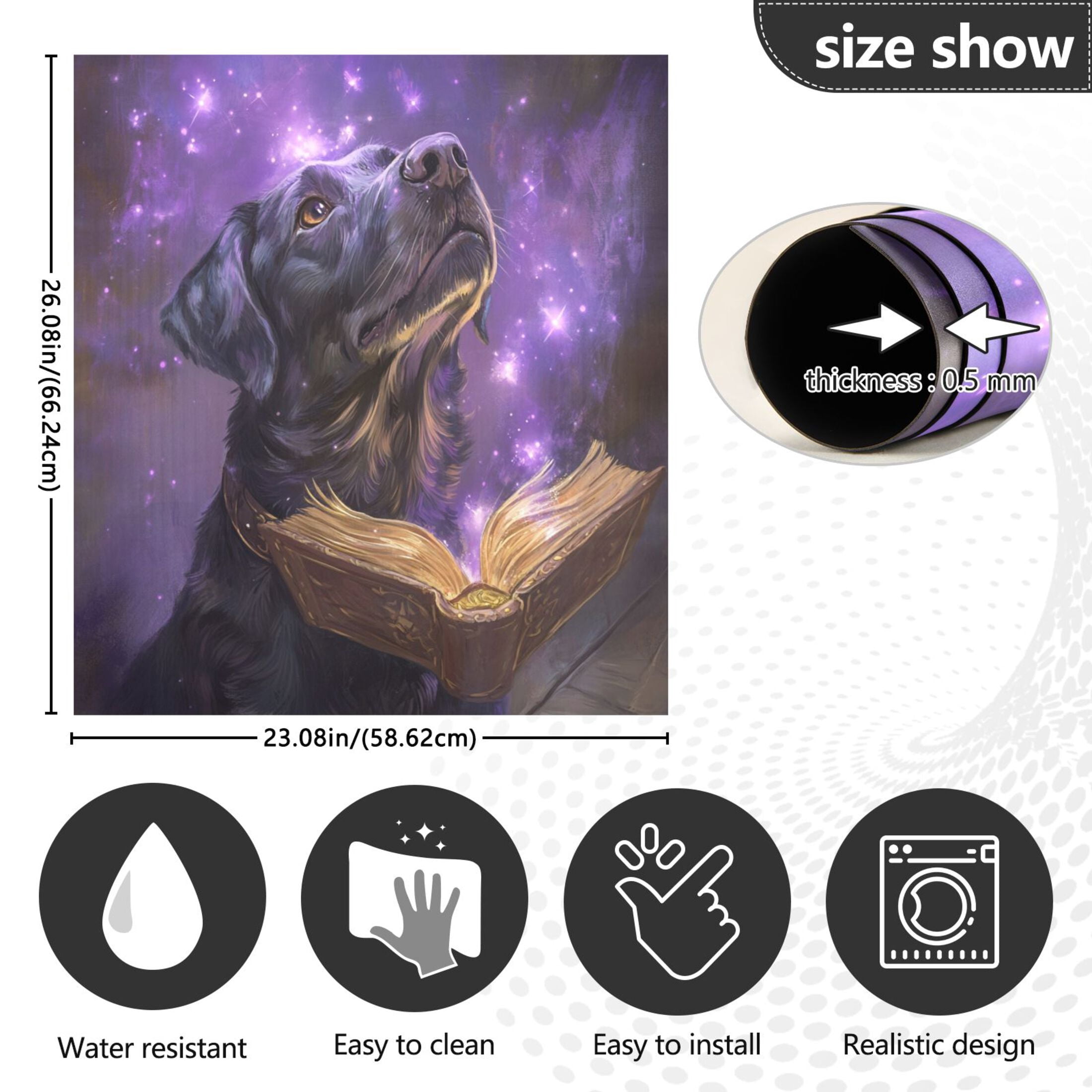 Dishwasher Magnetic Sticker 23x26 Inch Refrigerator Magnetic Sticker Washing Machine Magnetic Sticker Kitchen Panel Magnetic Sticker Home Decor Magic Book Dog