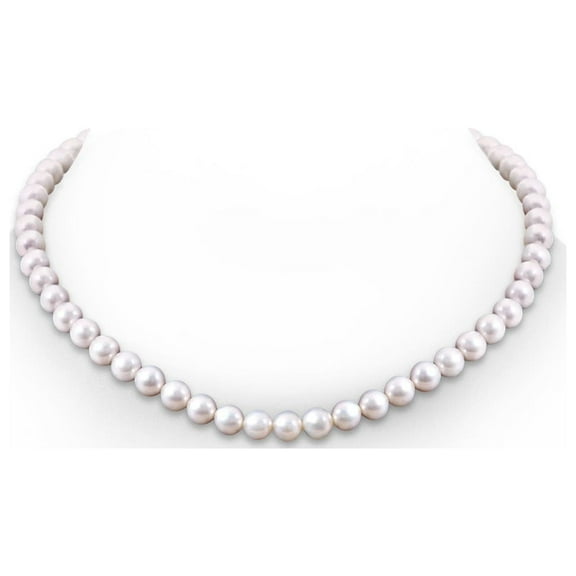 ANGARA 7-8mm, 18" Single Strand Freshwater Cultured Pearl Necklace in 14K Yellow Gold for Women | June Birthstone, Birthday, Anniversary, Jewelry Gift for Women | Pearl Necklace