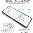 thumbnail image 4 of 3 Boxes 120 Pcs Nose Rings Studs 40 Pcs Nose Rings Hoops, Stainless Steel Nose Piercings Body Jewelry, Ideal Gift with Package, 4 of 7