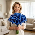 thumbnail image 6 of Artificial Calla Lily 35cm Soft Fake Flower Wedding Bouquet Decor 10pc, 6 of 7