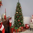 thumbnail image 5 of National Tree Company 6.5 ft. Pre-Lit Artificial Tiffany Fir, Slim Christmas Tree, Green, Clear Lights, Includes Stand, 5 of 7