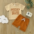 thumbnail image 2 of Youmylove Toddler Boys Girls Short Sleeve Letter Printed T-Shirt Tee Pullover Tops Shorts Outfits Stylish Streetwear, 2 of 7